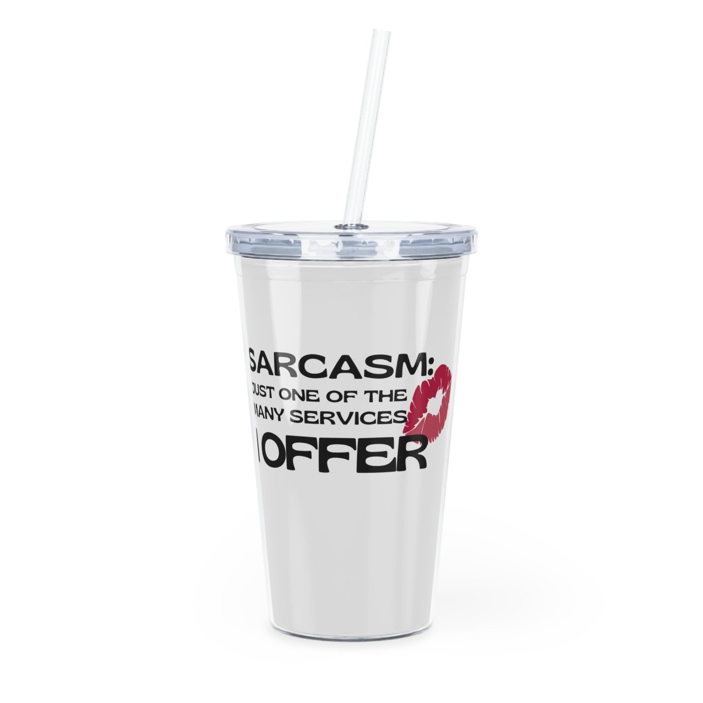 Plastic Tumbler with Straw