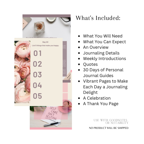 30 Days To Self-Love Journal